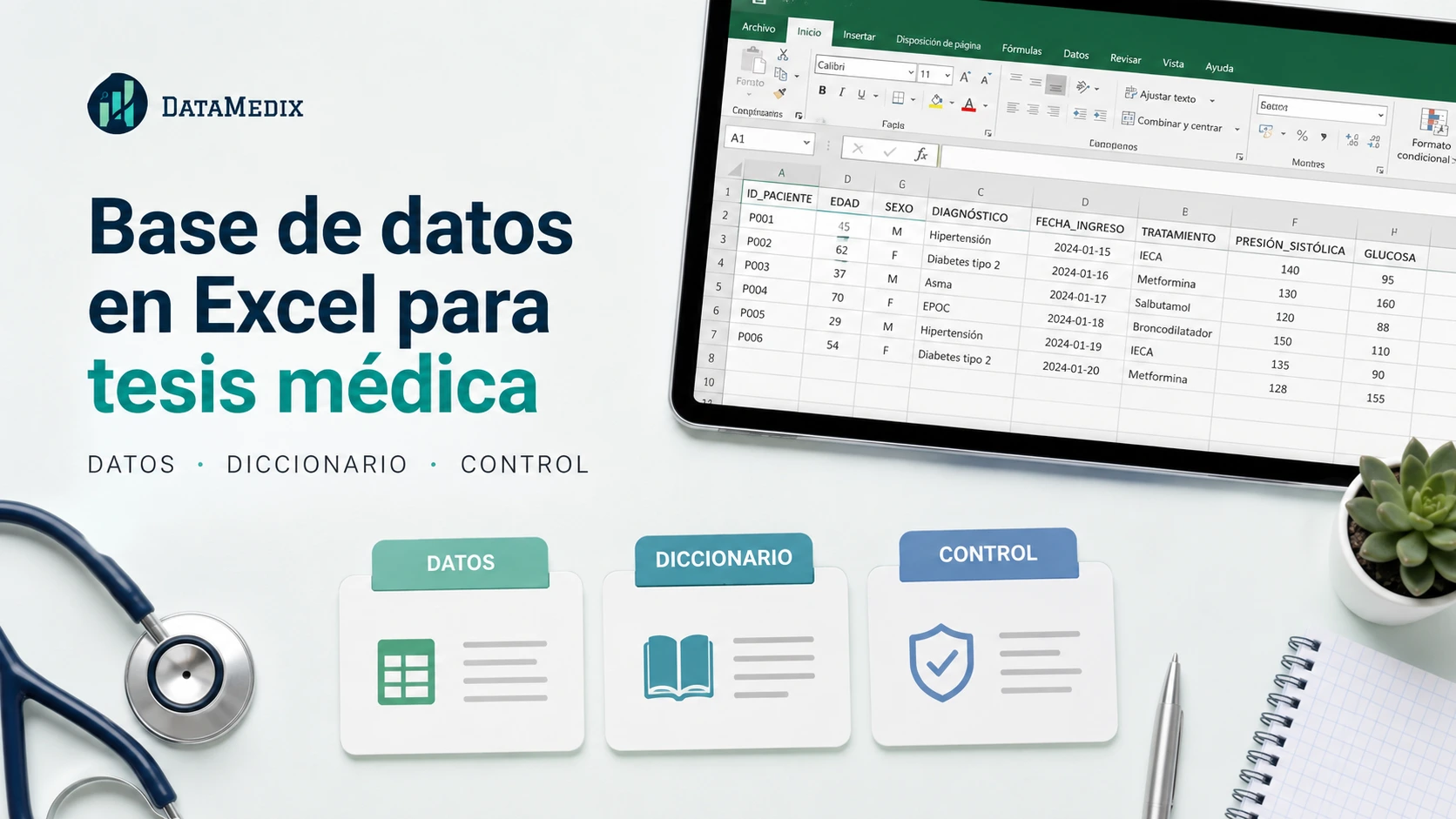 base de datos en excel para tesis medica
