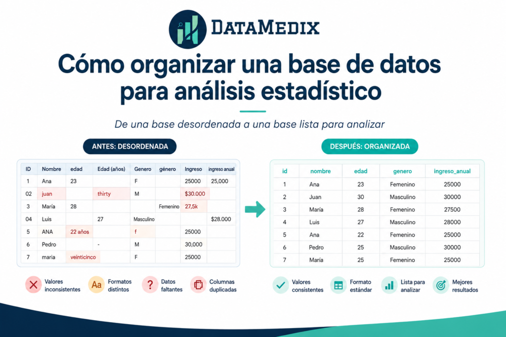 organizar una base de datos para análisis estadístico